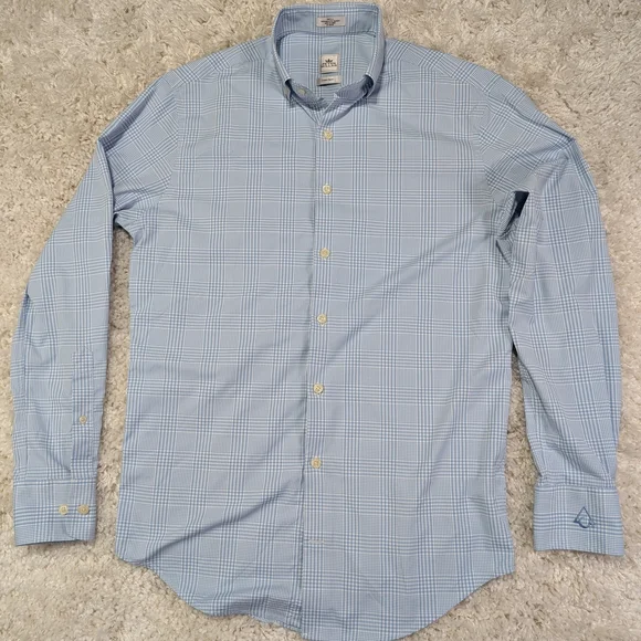 Peter Millar Light Blue Gingham Button-Down Shirt - Picture 2 of 3